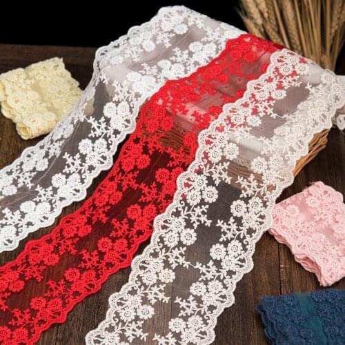 11cm Wide Color Lace Transparent Mesh Bow Hair Accessories Diy Accessories Bilateral Rose Lace Lace