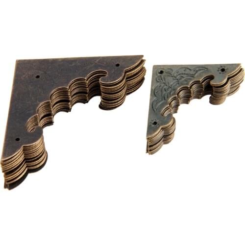 12Pcs 40/58mm Decoration Corner Bracket Antique Jewelry Wooden Box Foot Leg Corner Protector Crafts Furniture Fittings Hardware