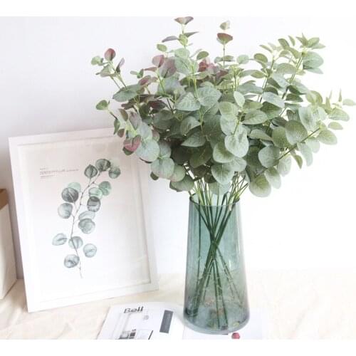 31-37cmrattan vine silk eucalyptus pulp money leaf wedding cross-border hotel Christmas decor green plant wall material leaf