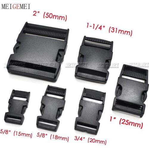 5pcs Plastic Belt Buckle Side Release Buckle Paracord Clips Webbing 15mm 18mm 20mm 25mm 31mm 50mm Bag Accessories