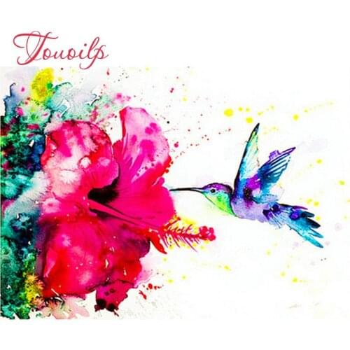 5D diy Diamond Painting Cross Stitch hummingbird flower Rhinestones mosaic Needlework diy full square Diamond Embroidery pattern