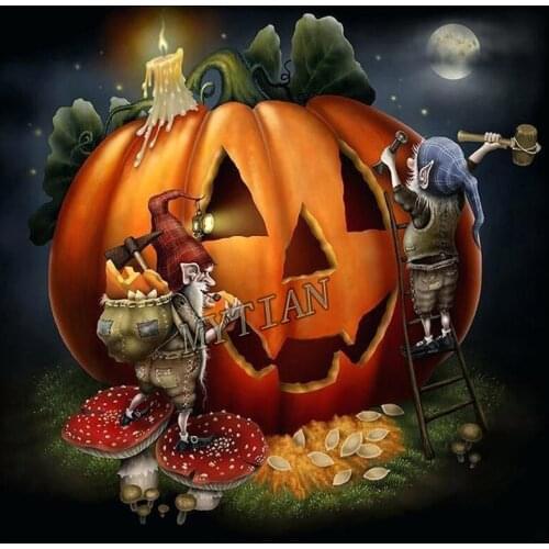 Full Square/round drill 5D DIY Diamond Painting Halloween pumpkin diamond Embroidery pattern Cross Stitch Mosaic Home Decor