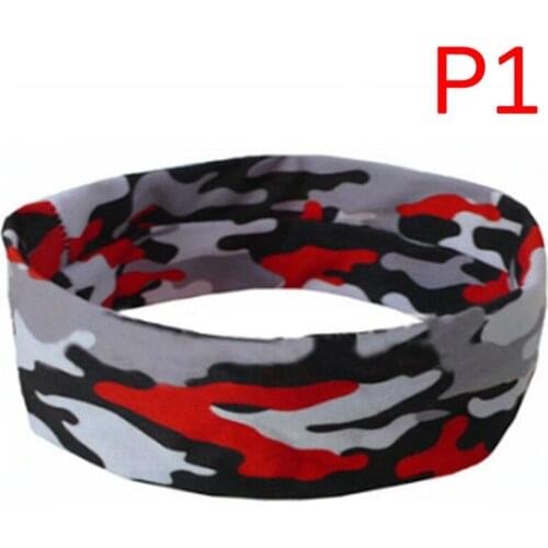 Sweat Band 20*6CM Soft Camo Floral Sport Sweatband Headband Head Yoga Running Tennis Headscarf Silicone Anti-slip HairBand