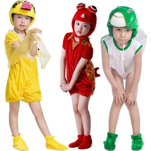 Children Animal Stage Cosplay Performance Frog Tadpole Duck Carp Anime Cosplay Jumpsuit Boys/girls Cartoon Party Dance Costumes