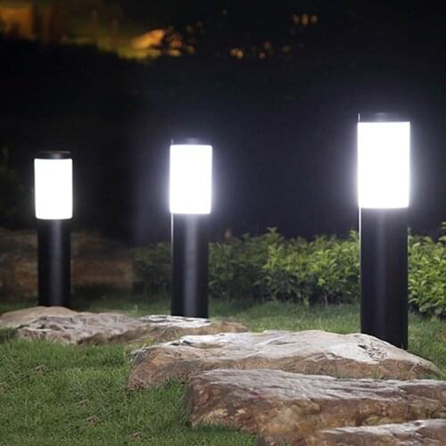 E27 Waterproof Outdoor Stainless Steel Pillar Light Garden Lawn Lamp Aluminum Post Light Backyard Pathway Landscape Lighting