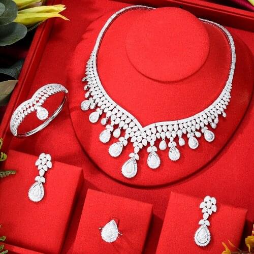GODKI Famous Brand Luxury African/Indian Jewelry Sets For Women Wedding Party Zircon Crystal Dubai Bridal Jewelry Set Gift