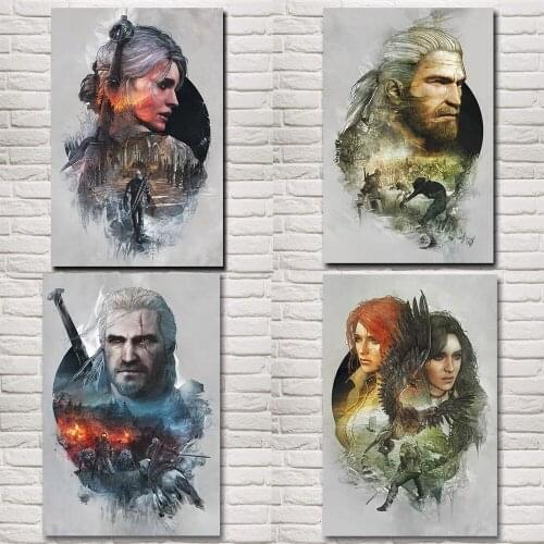 Game Hunt Picture Cirilla Fiona Canvas Poster HD Prints Wall Art Pictures For Living Room Boy Bedroom Bedside Background Wall D