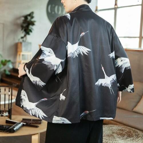Kimono Cardigan Men Japanese Obi Male Yukata Mens Haori Japanese Samurai Clothing Traditional Japanese Clothing