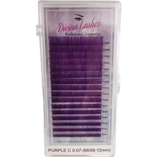 Extensiones de Pestañas DL premium purple lashes (volumen ruso)