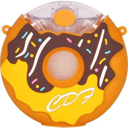Cartoon Cute Donut Outdoor Water Bottle for Kids BPA Free Creative Silicone Portable Kettle with Straw Water Bottles 380ml