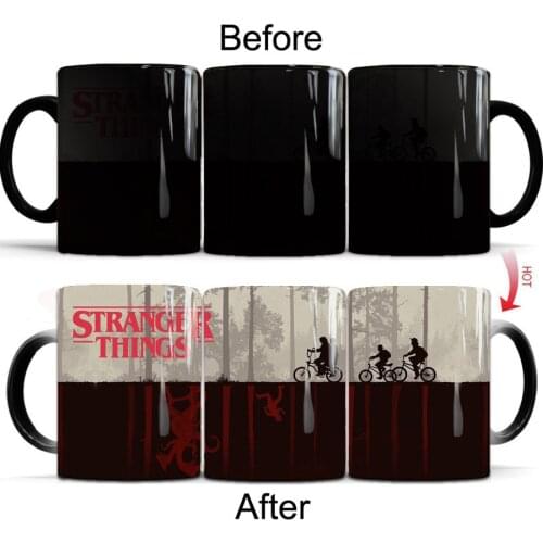 Stranger Things Tv Show 350ml Ceramic Color Changing Coffee Mug Tea Cup Dropshipping