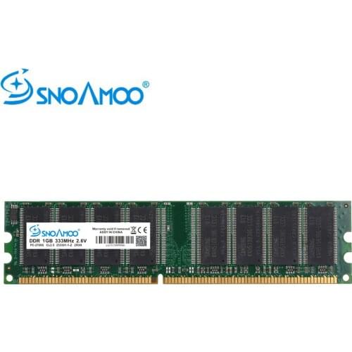 SNOAMOO DDR1 DDR 1GB PC2700/3200 DDR 333MHz/400MHz 184Pin Desktop PC memory CL2.5 DIMM RAM 1G Lifetime Warranty