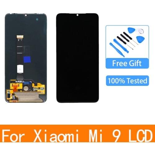 Original 6.39'' AMOLED LCD with frame for XIAOMI Mi 9 Mi9 Display Touch Screen Digitizer Assembly Repair Parts