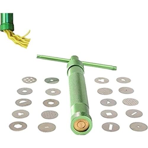 Polymer Clay tools Gun Extruder Mud squeezer with 20 Unique Disc kits for Pottery Ceramic Craft Sculpture Modeling Fondant Cake