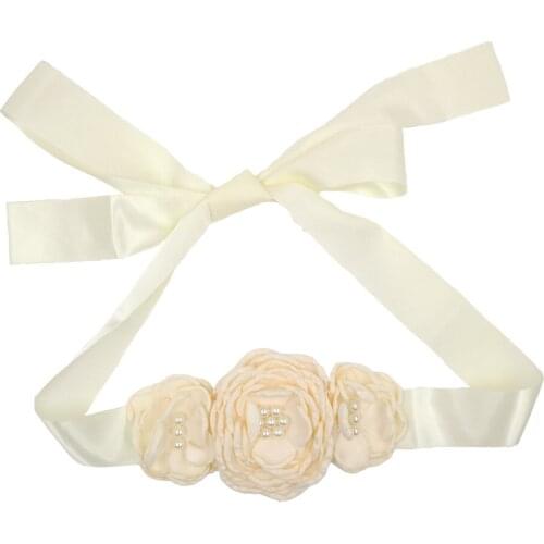 Princess Floral Belt Bride Dress Belts for Women Adult Lady Girls Belt Lace Head Flower Hairband Baby Pregnant Belt Photo Props