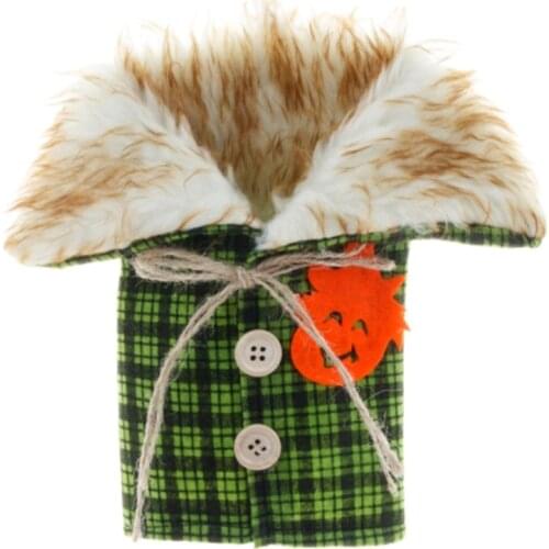 Christmas Sweater Wine Bottle Cover Collar Button Coat Design Wine Bottle Dress Gift Bag Xmas Party Decorations Wedding Supplies