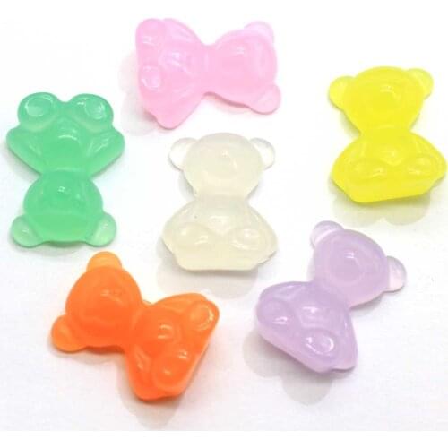 Mix Jelly Colors Sweet Gummy Bear Flatback Resin Cabochons Charms For Headwear Accessories