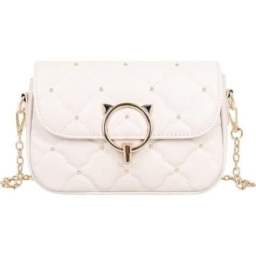Purple Spirit Bird - Fashion Shoulder Bag designer Women crossbody bags Female Leather white Chain bags for women brand 2021