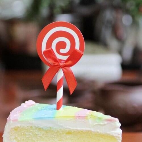 Cake toppers lollipop paper cards banner for Cupcake Wrapper Baking Cup birthday tea party decor Craft baby shower DIY Wh