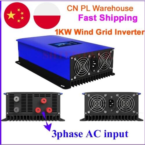 1000W Wind Power Grid Tie Inverter with Dump Load Controller/Internal Limiter for 24v 48v 60v AC DC Wind Turbine Generator