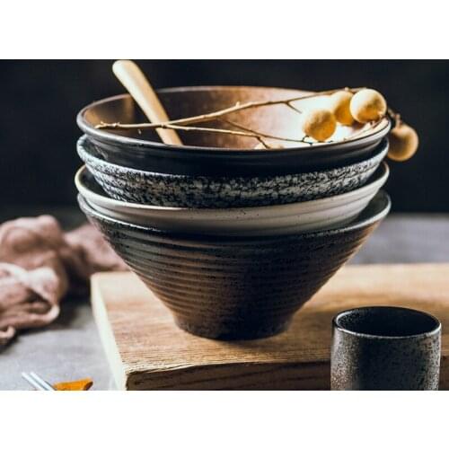 Japanese household ceramic bowl bowl pull rainbow noodle bowl rice bowls of noodles soup bowl suit creative commercial tableware