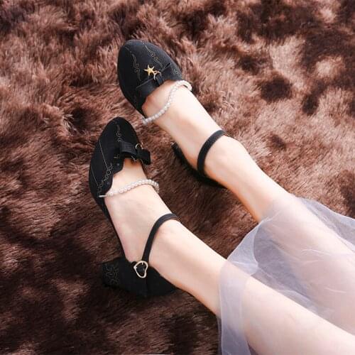 Japanese Tea Party Shoes Cute Lolita Small Shoes Student Flat Bowknot Princess Kawaii Girl Women Shoes cos loli Vintage Sweet