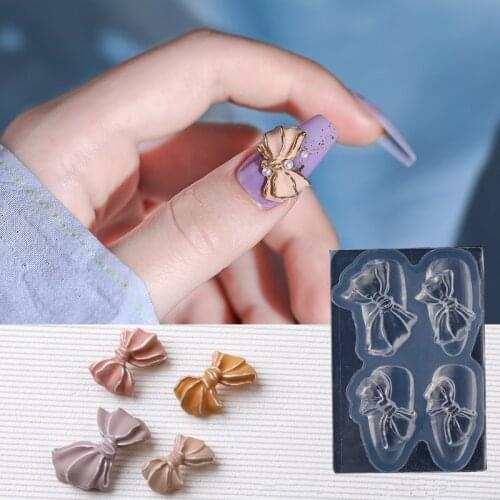 1pc Bow Butterfly Flower 3D Acrylic Nail Mold Palace Nail Art Decorations DIY Design Silicone Heart Nail Art