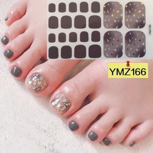 1 Pcs Full Cover Toenail Sticker Geometric Mixed Pattern Nail Wraps Beauty Design Waterproof Mixed Size Toe Nail Art Decoration