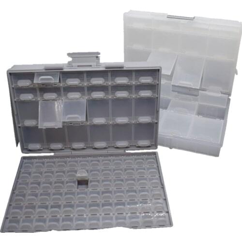 2 of AideTek BOX-ALL-96+BOXALL-24 Combo Empty Boxes Enclosure SMD SMT Parts Compartments Lids Beads Craft Organizer