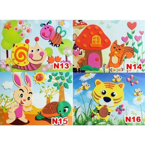 1Pcs DIY Handmade Mix Color Educational 3D Eva Foam Sticker Puzzle Toys Crafts Gifts For Children Baby Random send 18.5cm x 26cm