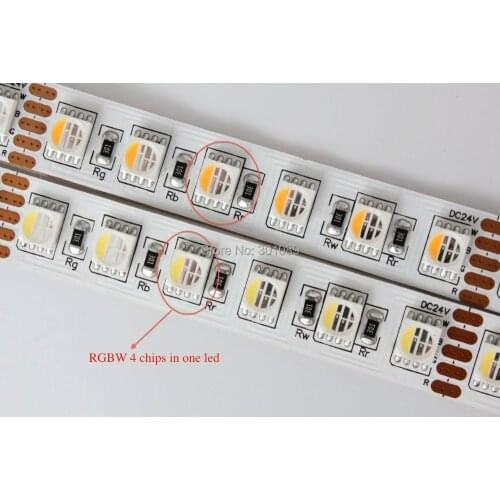 5m a roll/ a lot, rgbw led strip light, 4chip 5050 led per meter, 24V/ 12V DC
