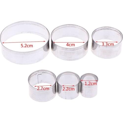 5Pcs/Set Stainless Steel Round Polymer Clay Cutter Molds Pottery Ceramic Cutting Mould Diy Tools New Arrival