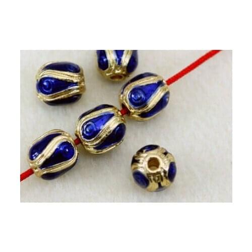 5pcs gilt gold dripping oil Nepal beads Plated Jewelry Findings For Bracelet spacer Jewelry Making DIY df34s