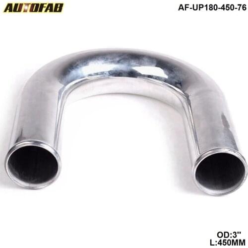 76mm 3"Aluminum Exhaust/Downpipe/Intercooler DIY Piping Pipe 180 Degree L : 450 mm For Honda S2000 AF-UP180-450-76