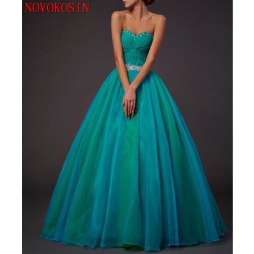 2019 Ball Gown Prom Dresses Long Tulle Puffy Quinceanera Dresses Vestidos Contrast Color Beading Party Dresses