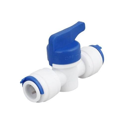 White Blue Plastic 2 Ways 90 Degree Rotary Lever Ball Valve