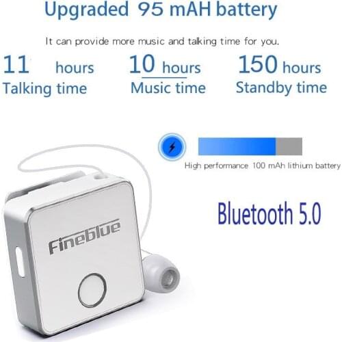 Fineblue F1 5.0 Aluminum Alloy Call Vibration Earpiece Wireless Earphone Bluetooth Headset Ergonomic Design