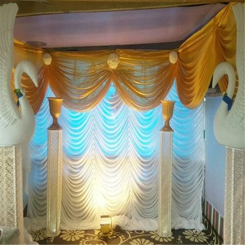 Pure White Waterfall Wedding Backdrop Stage Curtain Wedding Decoration