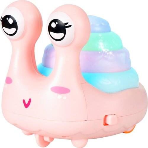 Children inertial toy car press walking snails with light appearance Puzzle Fun Education