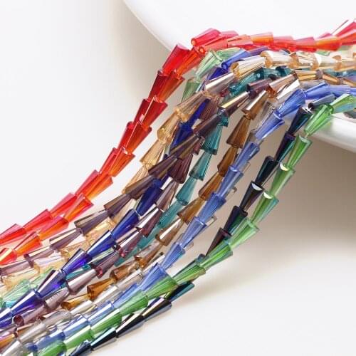 Faceted Pagoda Glass Beads For Jewelry Making Bulk 6X12mm Plate Crystal Beads For Bracelets DIY Crafts Lampwork Charms Necklace
