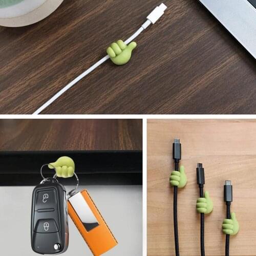 5 Pieces Small Hand Hook Adhesive Pad Cable Storage Wire Clip Desktop Wall Wire Storage Wire Clip Cable Cord Holder