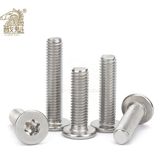 JIANKUI 5-50pcs M1.6 M2 M2.5 M3 M4 M5 M6 M8 304 Stainless Steel CM Six-Lobe Torx Ultra Thin Super Low Flat Wafer Head Screw Bolt