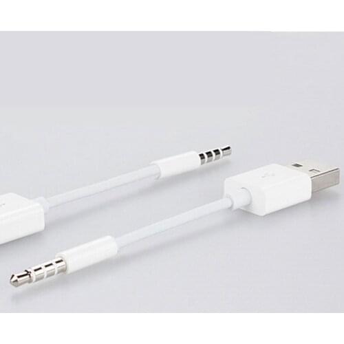 USB Charging Data Cable For Apple iPod For Shuffle USB to 3.5mm Jack Adapter Cable For MP3 MP4 Player Speaker Charger Cord Wire