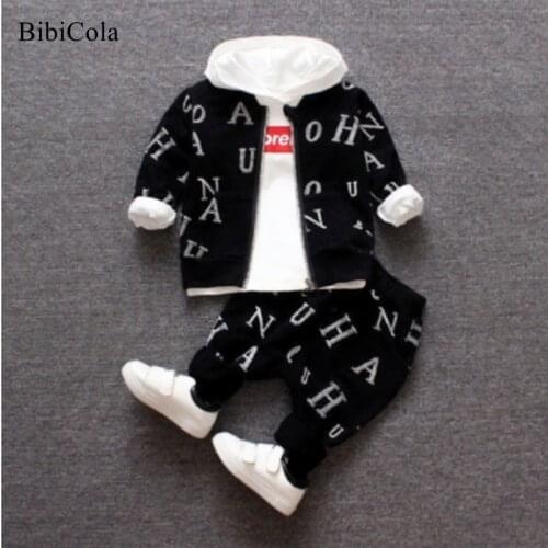 Bibicola Baby Boys Clothing Set Spring Autumn Fashion Coat Jacket+ T Shirt+pants 3 Pcs Newborn Sport Suit Infant Boys Clothes