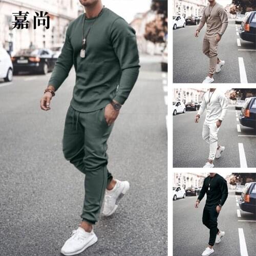 Suit Independent Stand Long Sleeve Casual Loose Two-Piece Suit Mens Fashion Factory Direct Sales Mens Clothing