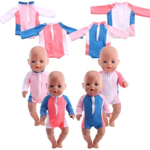 Doll Clothes 4 Colors Sportswear Swimsuits Fit 18 inch American&43 Cm Born Baby,Generation,Russian DIY Birthday Girls Toy Gift