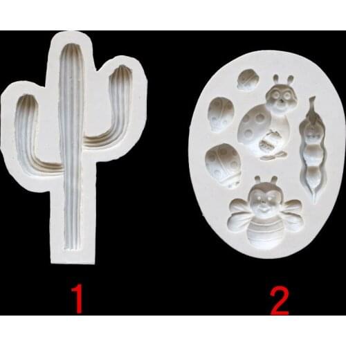 Forest Series Cactus Seven Star Ladybird Cake Decorative Silicone Mold DIY Pastry Mould 17-361