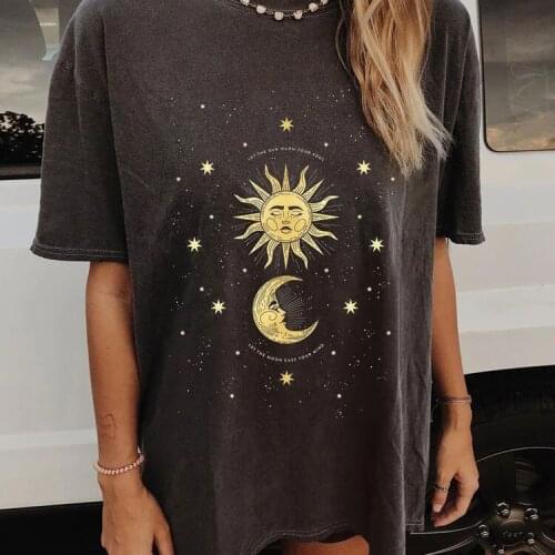 Summer Fashion Cartoon Print Tshirt Women 2021 Casual Short Sleeve O-neck Loose Long Woman Tshirts Female Elegant Grey Tee Tops
