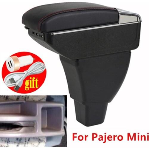 For Pajero Mini armrest box central Store content box car-styling decoration accessory with cup holder USB