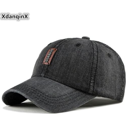 XdanqinX 2019 New Adult Mens Denim Baseball Caps Snapback Cap Unisex Adjustable Size Womens Ponytail Fashion Cowboy Washed Hat